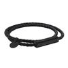 Dual-Strand Black Titanium Steel Clasp Bracelet with Graded Magnetic Buckle - Japanese & Korean Style, Unisex, Laser Engraved.