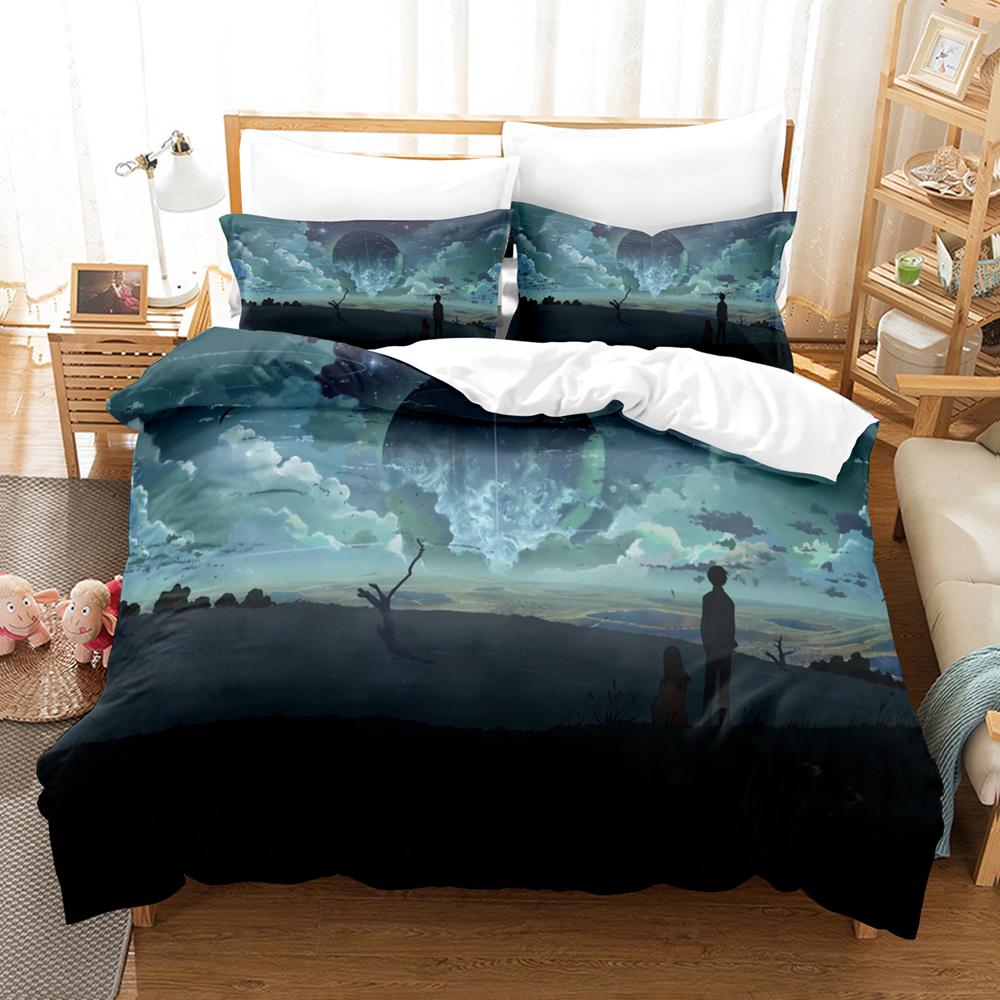 Japan 3D Anime 5 Centimeters Per Second Bedding Sets Duvet Cover Set With Pillowcase Twin Full Queen King Bedclothes Bed Linen