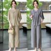 2026 Stylish Chiffon Short-Sleeve T-Shirt Set for Mom: Fashionable Summer Wear for Middle-Aged and Elderly Women