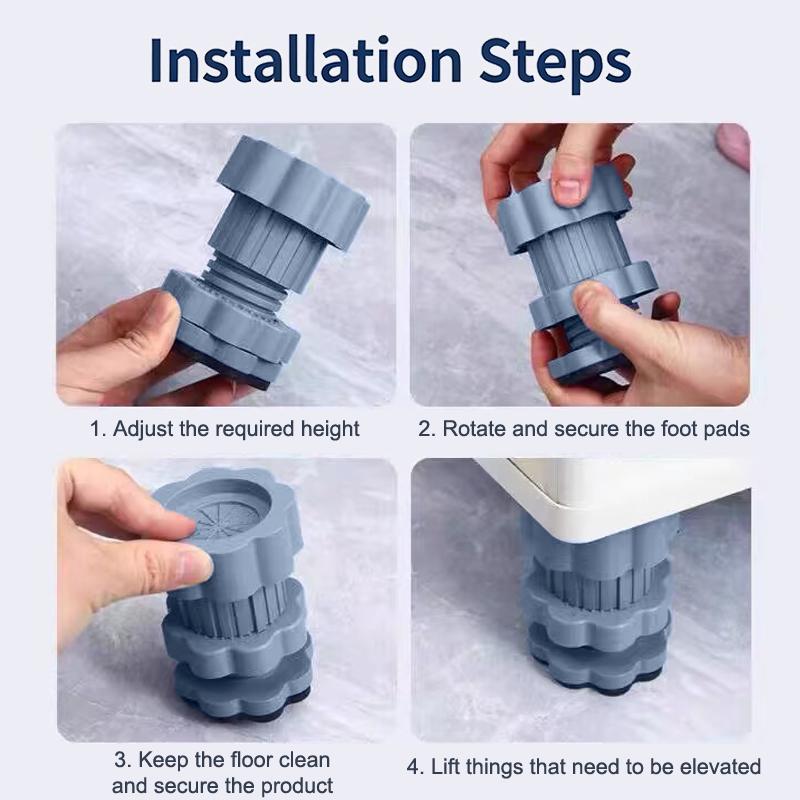 Multi-Functional Washing Machine Shockproof Pad Adjustable Anti-Slip Anti Vibration Mat Universal Furniture Foot Pad