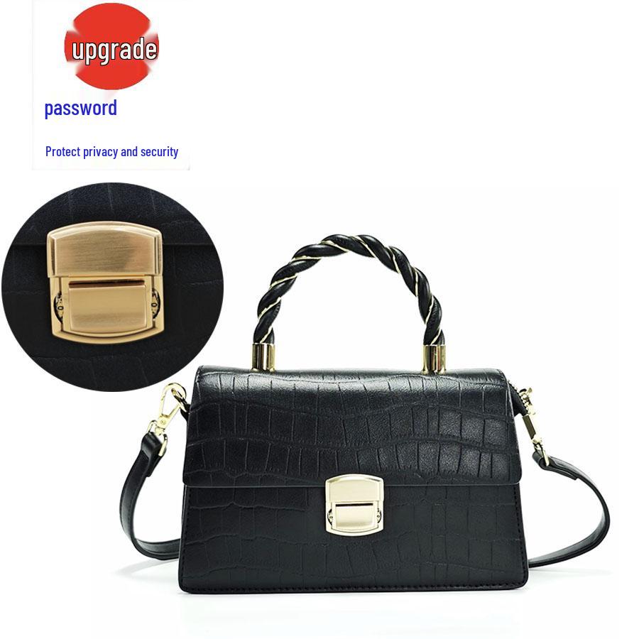 Fengerluoer Μικρή Τσάντα Χειρός με Μοτίβο Κροκοδείλου: Δερματίνη PU, Κλείδωμα Ασφαλείας, Γυναικεία Τσάντα Χιαστί Τετράγωνη για Μετακινήσεις