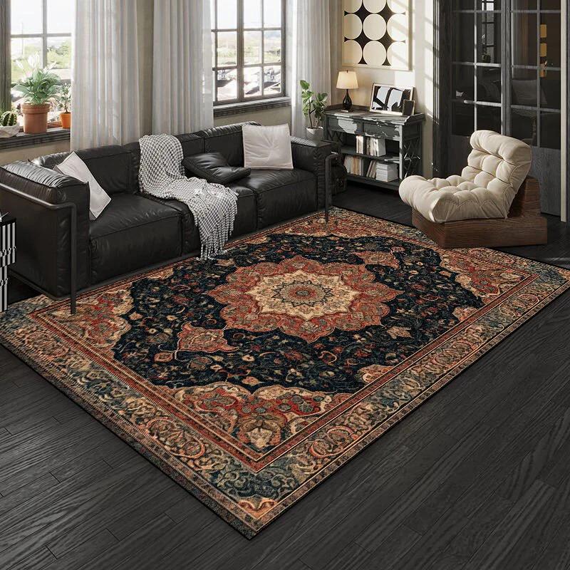 Boho Retro Carpet Living Room American Style Decoration Home Sofa Non-slip Large Rugs Bedroom Cloakroom Plush Entrance Door Mats