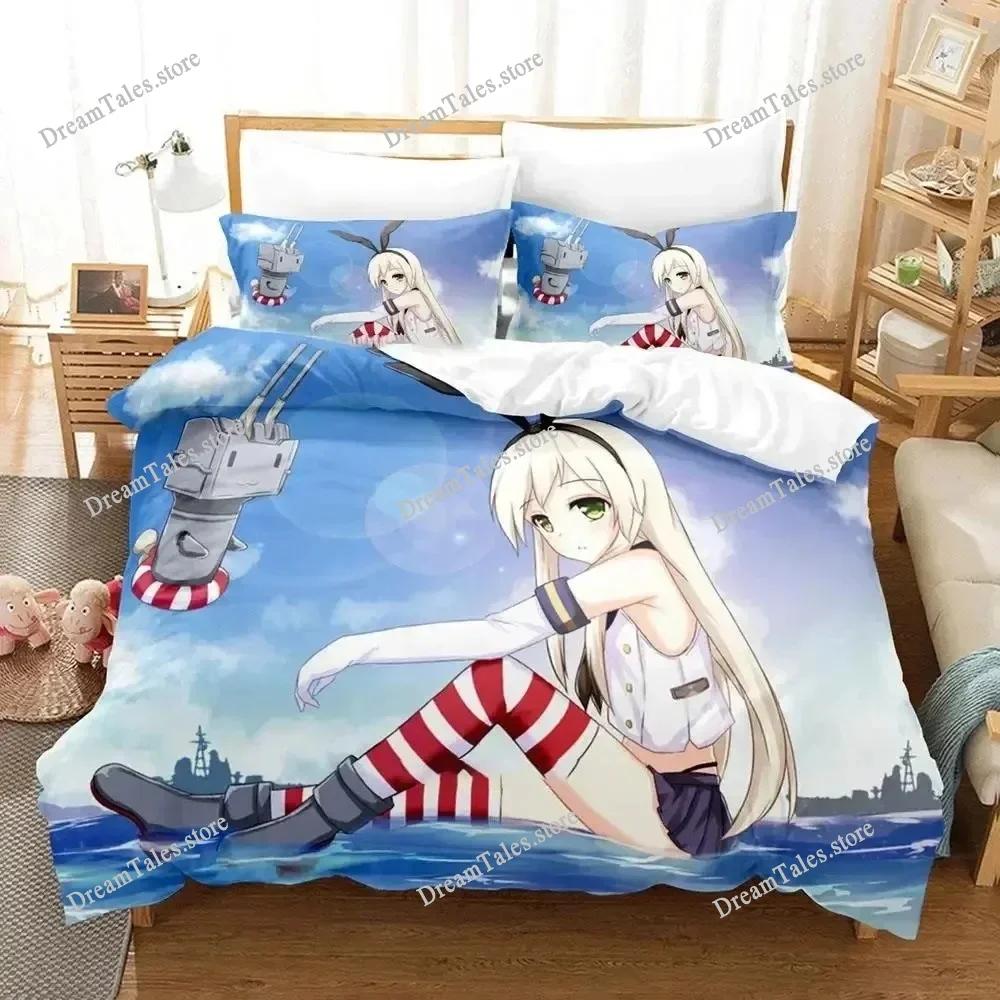 New Kantai Collection Bedding Set Single Twin Full Queen King Size Bed Set Adult Bedroom Duvet Cover Sets 3D Print Game Anime
