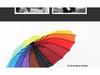 Automatic 16-Rib Rainbow Umbrella with Long Handle and Custom Logo