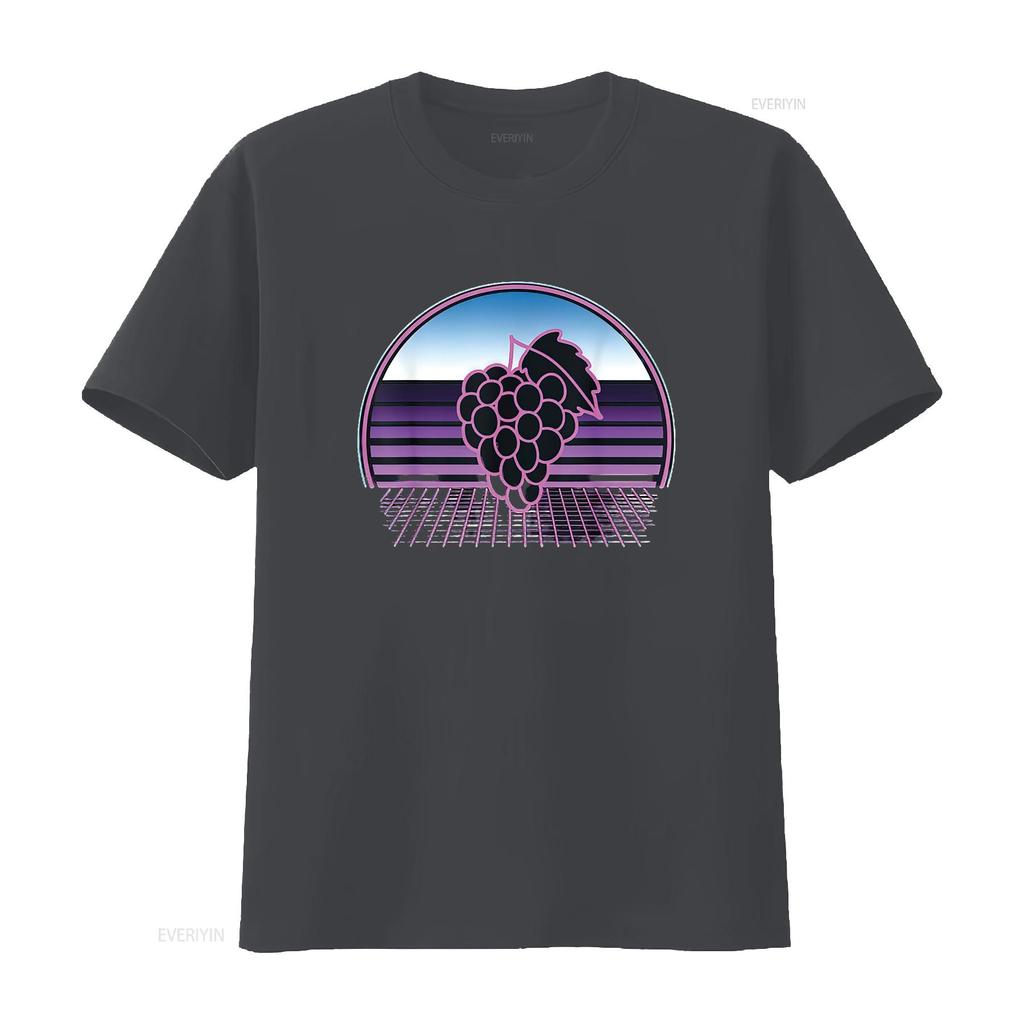 Womens Grape Vines Retro 80S Vaporwave Aesthetic Winery T Shirt Black X Large vintage Washed Comfortable designer clothes