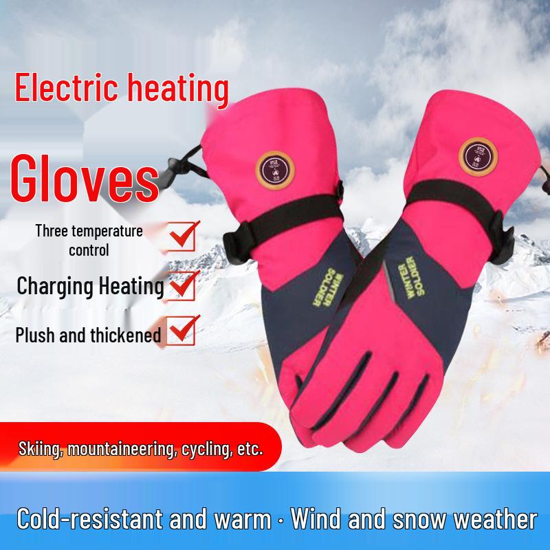 Windproof, Waterproof Heated Cycling Gloves - Fleece-Lined for Winter Cold Protection, Unisex