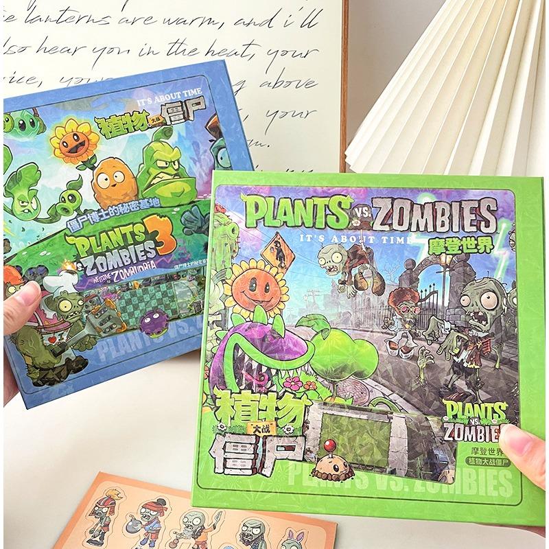 Plants Vs. Zombies Game Magnetic Quiet Sticker Toy Book Children Reusable Toy Concentration and Creative Thinking Training Gift