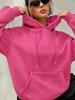 Women's Loose-fitting Hooded Long-sleeved Drawstring Kangaroo Pocket Pullover Hoodie, Casual Street Style, Autumn Daily Wear
