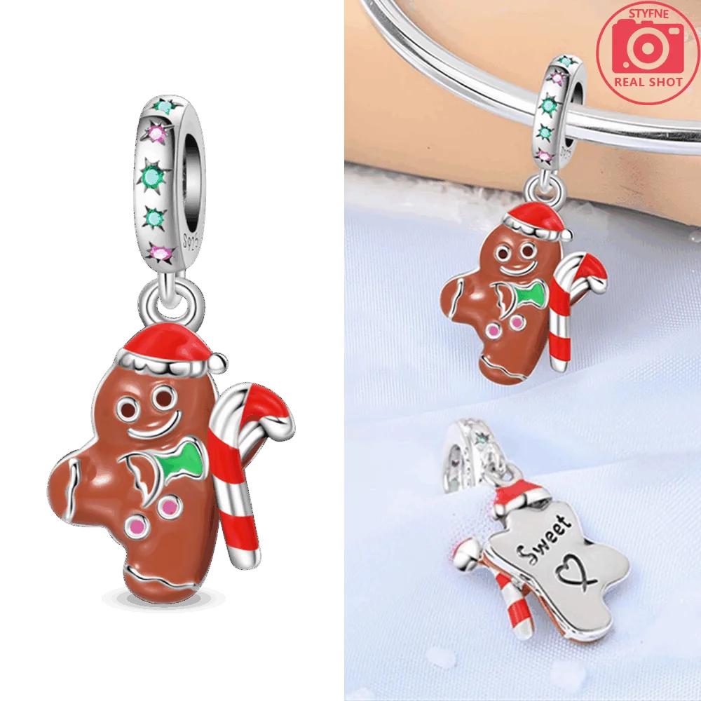 Green Christmas Tree Heart Pendant Blue Socks Original Copper Beads Fit Bracelet Anniversary Fine Gift Accessory Diy