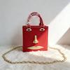 2026 Face Handbag Female Fashion Silver Lacquer Leather Small Square Bag