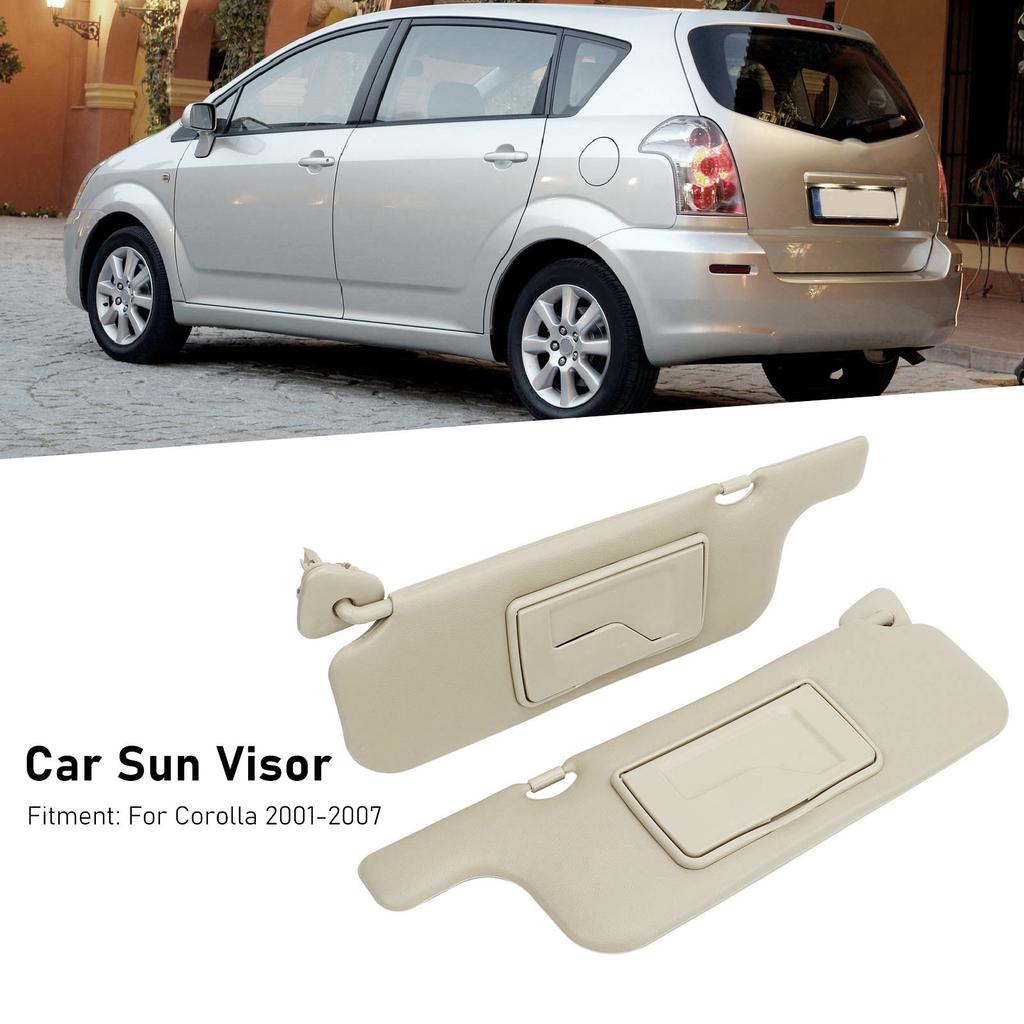 2 Peças Viseira Solar Cinza com Espelho de Maquilhagem Placa de Proteção Solar Bloqueio UV Para Corolla 2001 a 2007