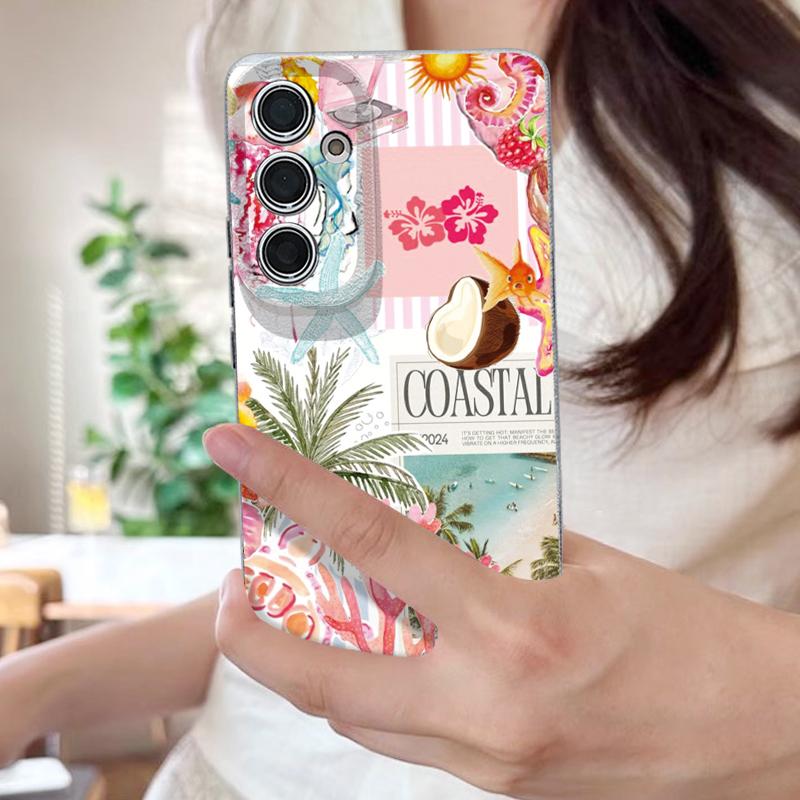 Starry Sea Dolphin Adventure Case For Samsung S26 S25 S24 Ultra S23 S22 S21 FE A15 A16 A17 A35 A36 A37 A54 A55 A56 A57 5G Leather Texture Cover