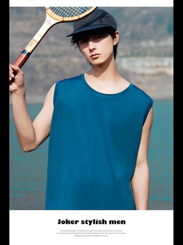 Men's Quick-Dry Mesh Sleeveless Ice Silk Vest - Breathable, Loose Fit, Summer Sportswear