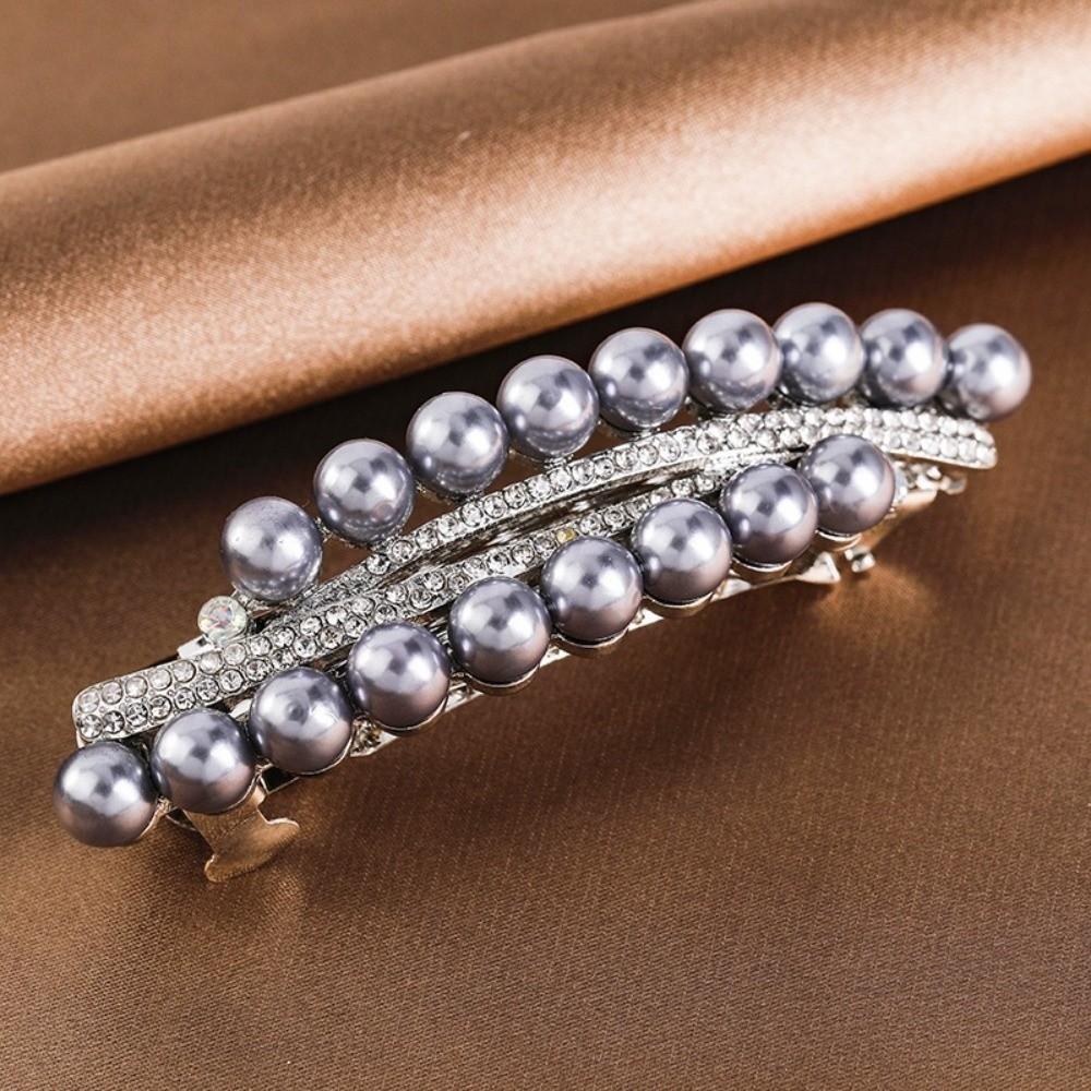 Double Row Hair Clip High-end Elegant Barrettes Exquisite Spring Hairpin Hair Accessories