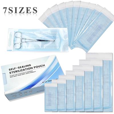 200 ADET Kendiliğinden Sızdırmaz Sterilizasyon Poşetleri 7 Boyut Tek Kullanımlık Diş Tırnak Sanatı Saklama Çantası Dövme Aksesuarları Malzemeleri