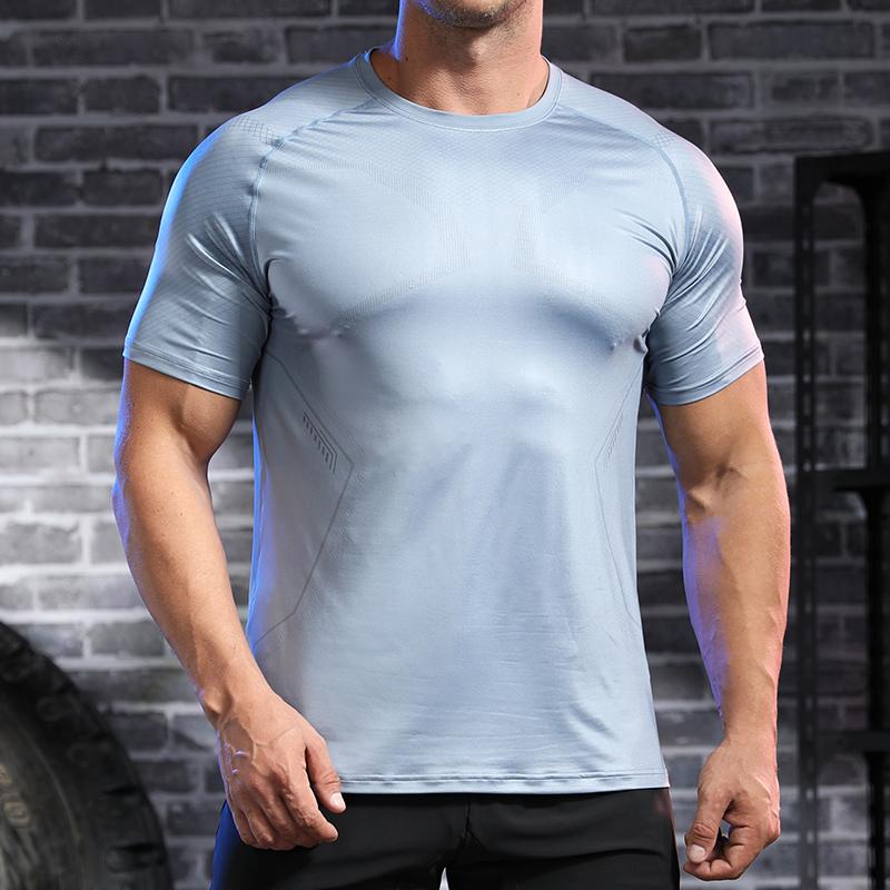 Мужская летняя толстовка с коротким рукавом высококачественная дышащая спортивная одежда футболка для фитнеса занятий йогой бега футболка S 1447₽