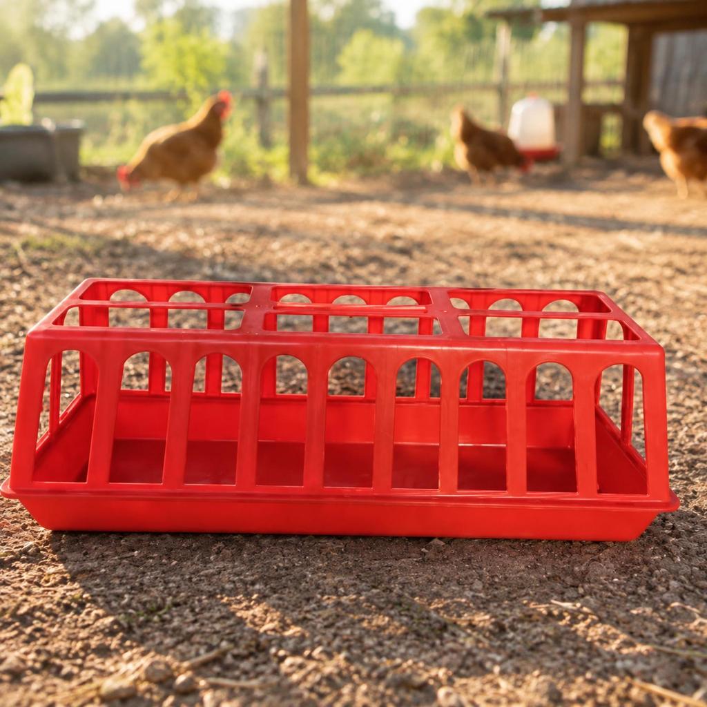 Poultry Feeder with Internal Partitions Multi-Use Feeding Trough Chicken