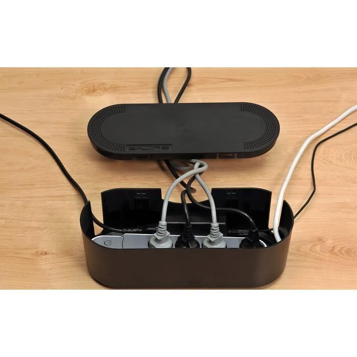 Boîtier de rangement - D-LINE - Cable Tidy Mini Box - Noir - Rangement de câbles - Compact