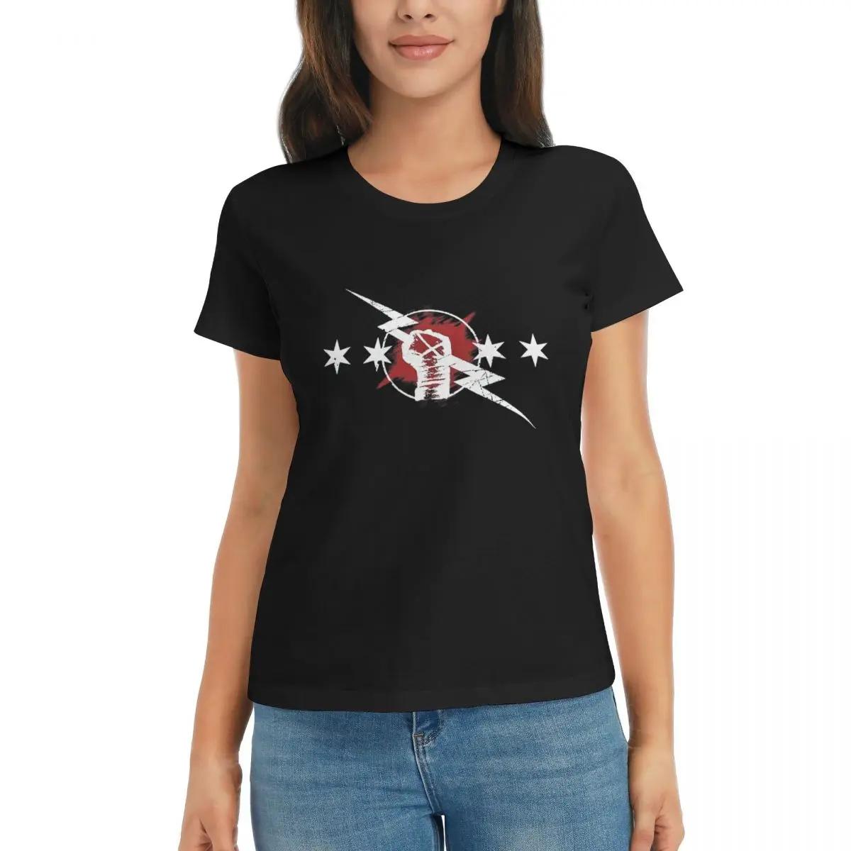 

Women TShirt Cm Punk Logo Summer Short Sleeve Tees Crew Neck Cotton T Shirts Clothes Tops Streetwear 4XL