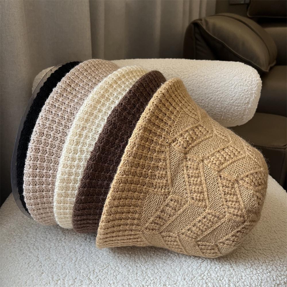 

Sunscreen visor women s new knitted hat spring autumn winter foldable bucket hat high sense average size throughout the day хакі