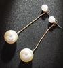 Women's Imitation Pearl Earrings New Elegant Chain Big Pearl Earrings Personality Wild Pendant Long Bride Wedding Earrings