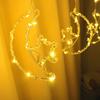 15.7 FT Star Moon Curtain String Lights Bedroom, 115 LED Ramadan Fairy Twinkle Light Window, 8 Lighting Modes Timer Memory, Wall Backdrop Room