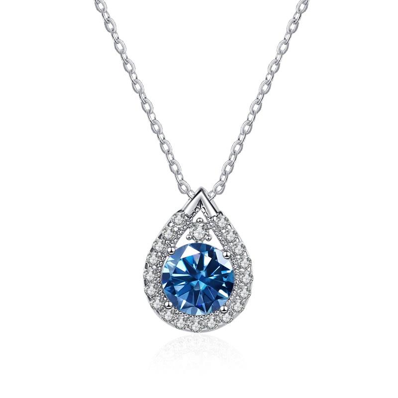 Bague Ringen Collier en argent sterling S925 avec pendentif en forme de goutte d'eau et huit cœurs et huit flèches, bijoux en moissanite pour femmes