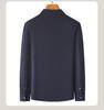 [Modal+Mulberry Silk+Cashmere] Dark Striped Jacquard Long-sleeved Shirt for Men's Casual Base