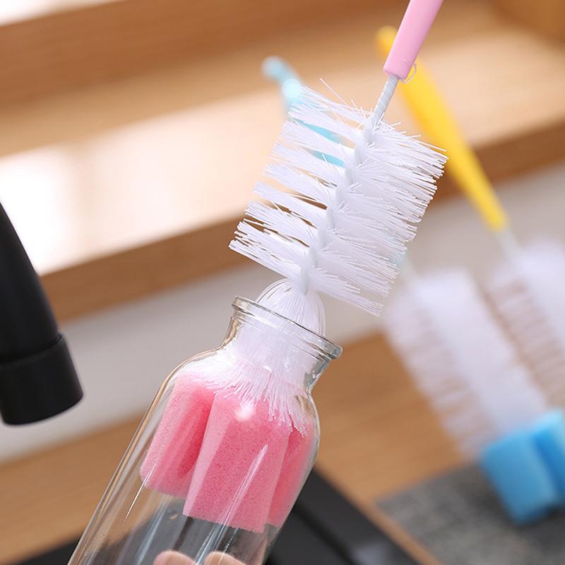 1Pc Multifunctional Cleaning Brush Extended Cup Brush Curved Bottle Mouth Milk Bottle Wine Bottle Fine Mouth Brush