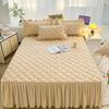 Set Grembiule da Letto Trapuntato Monocolore: Protezione per Materasso e Federe Antiscivolo e Antipolvere
