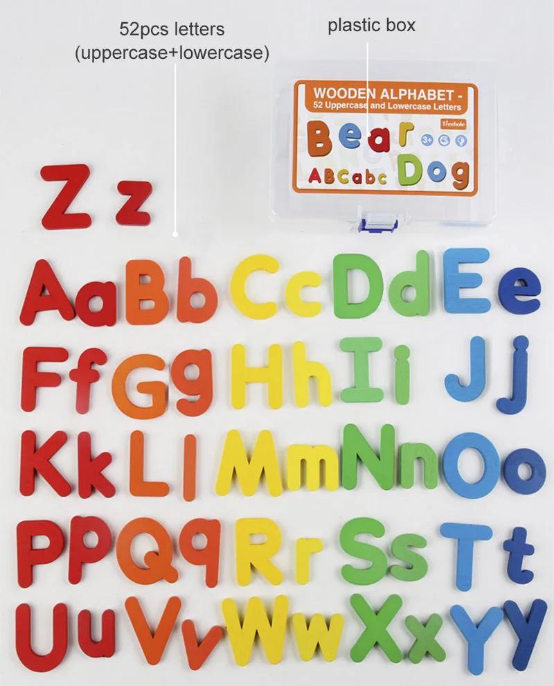 

Kids Montessori Wooden English Set Uppercase Lowercase Letters Cognitive Spell Word Games Early Learning Educational Toys