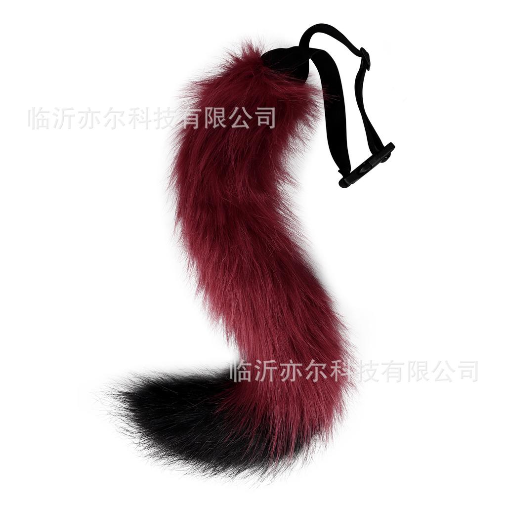 Halloween Fox Tail Collar Set Masquerade Half Face Fox Mask Halloween Accessories Cos Props