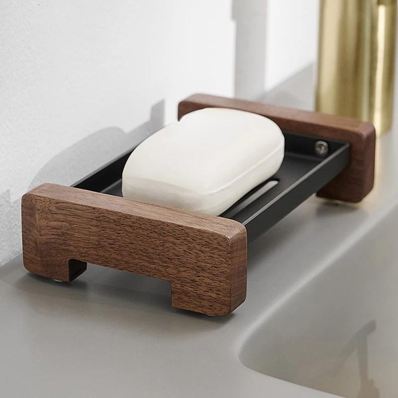 Natural Soap Dishes TrayHolder  Soap Rack Plate Box Container Portable Black/White Bathroom Soap Dish Soap Place Cute Soap Dish