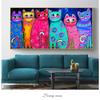 Colorful Cat Graffiti Canvas Wall Art