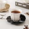Ceramic Coffee Cup With Tray French Coffee Cup Light Luxury High-End Afternoon Tea Cup Saucer Niche Artistic Cup