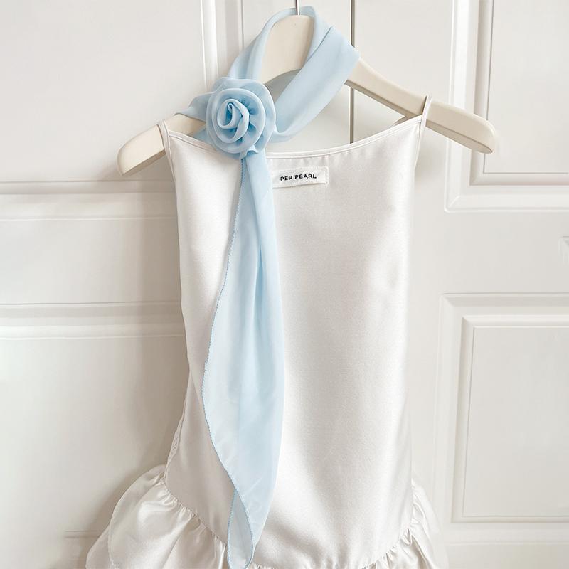 

Элегантный шелковый шарф с леопардовым принтом для женщин, метод завязывания своими руками, роскошный принт, съемный платок для головы с цветком, лента для девочек, шарф с розой