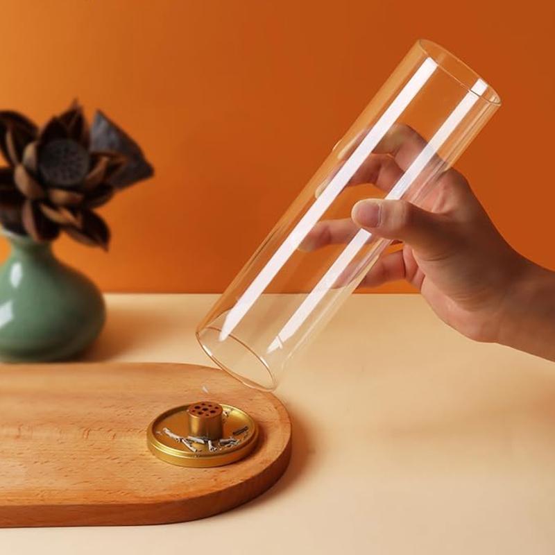 Modern Brass Incense Holder Anti-Ash Flying Incense Holder with Removable Acrylic Ash Catcher for Home Decor Yoga Meditation