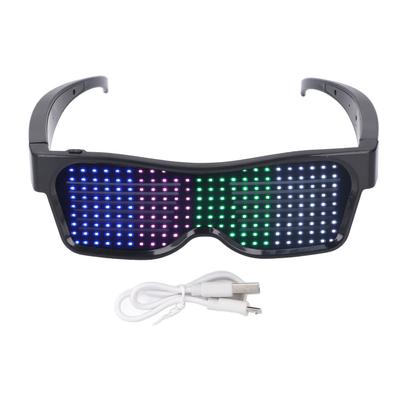 LED svítící brýle 200 barevných LED diod s přizpůsobitelným ovládáním APP USB dobíjecími LED svítícími brýlemi