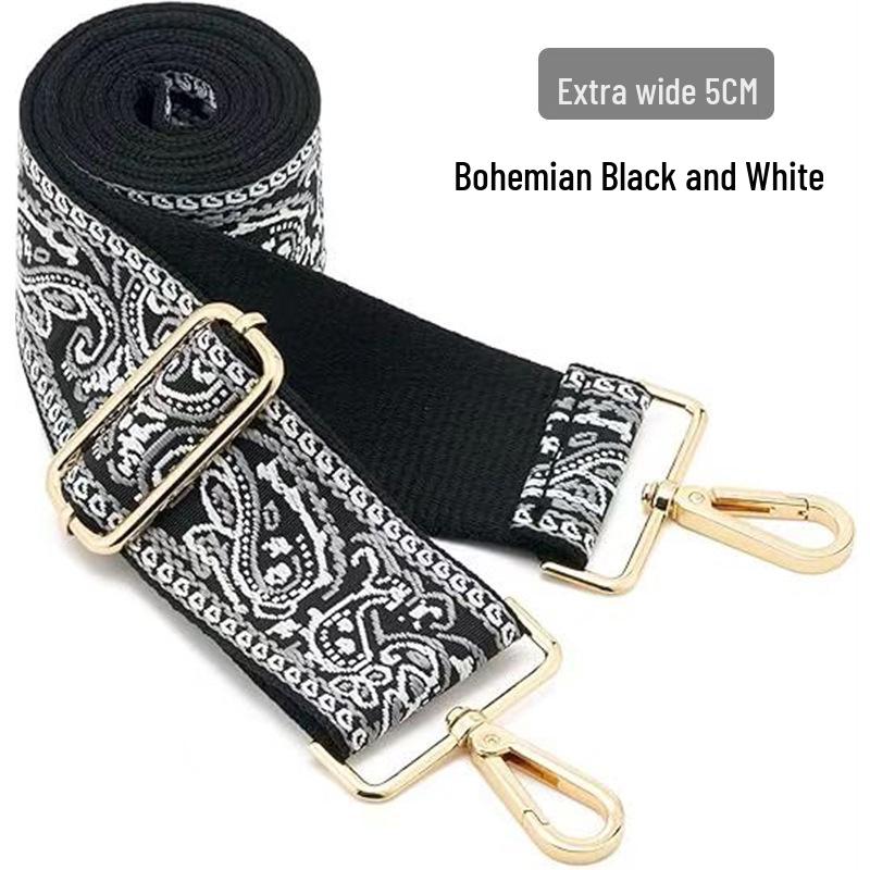 Nastavitelný Barevný Plátěný Popruh na Tašku - Široký, Protiskluzový Náhradní Crossbody Popruh pro Dámské Tašky