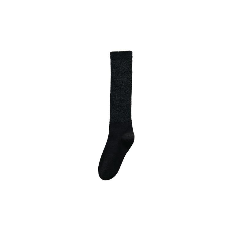 Female Spring and Autumn Micro Pressure Thin Leg Solid Color Preppy Long Leg Socks