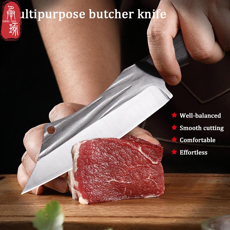 Kitchen Forged Boning Knifes Professional Chef Butcher Knife Fish Slicing Meat Cutting Cleaver Chopping Knife Wooden Handle