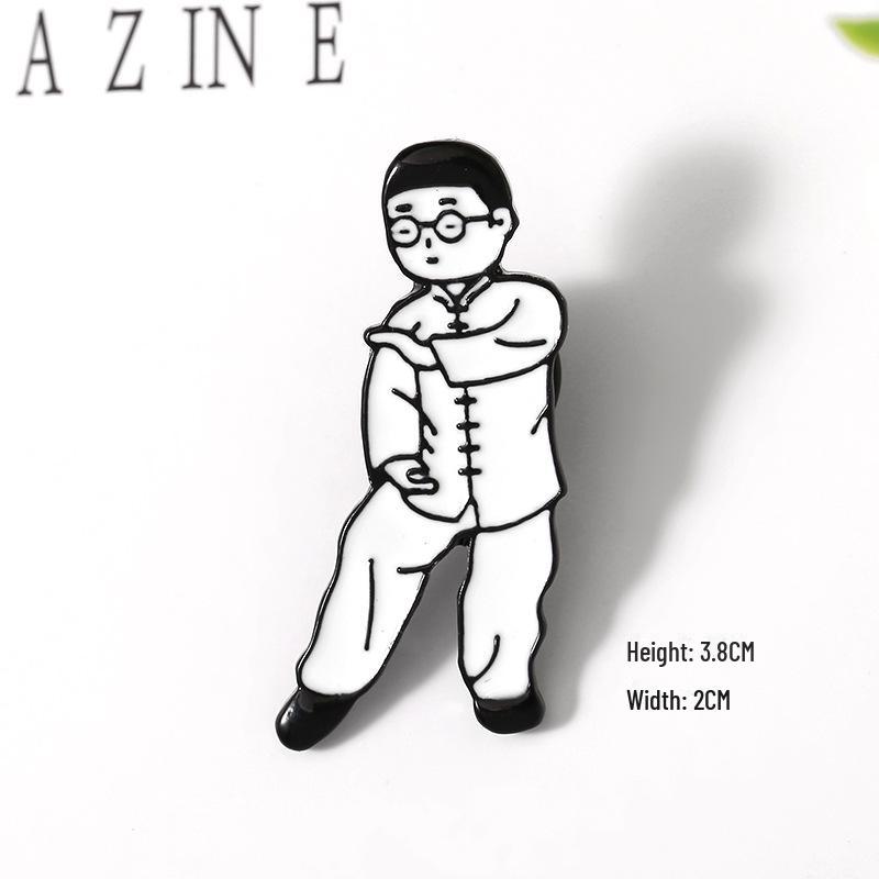 Kung Fu Legierung Tropfender Charakter Brosche - Cartoon Stil Anhänger für Taschen