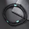 Herren Trendy Mattes Schwarzes Facettiertes Achat Halskette - Hip Hop Punk Stil, Edelstahl Schlüsselbein Kette