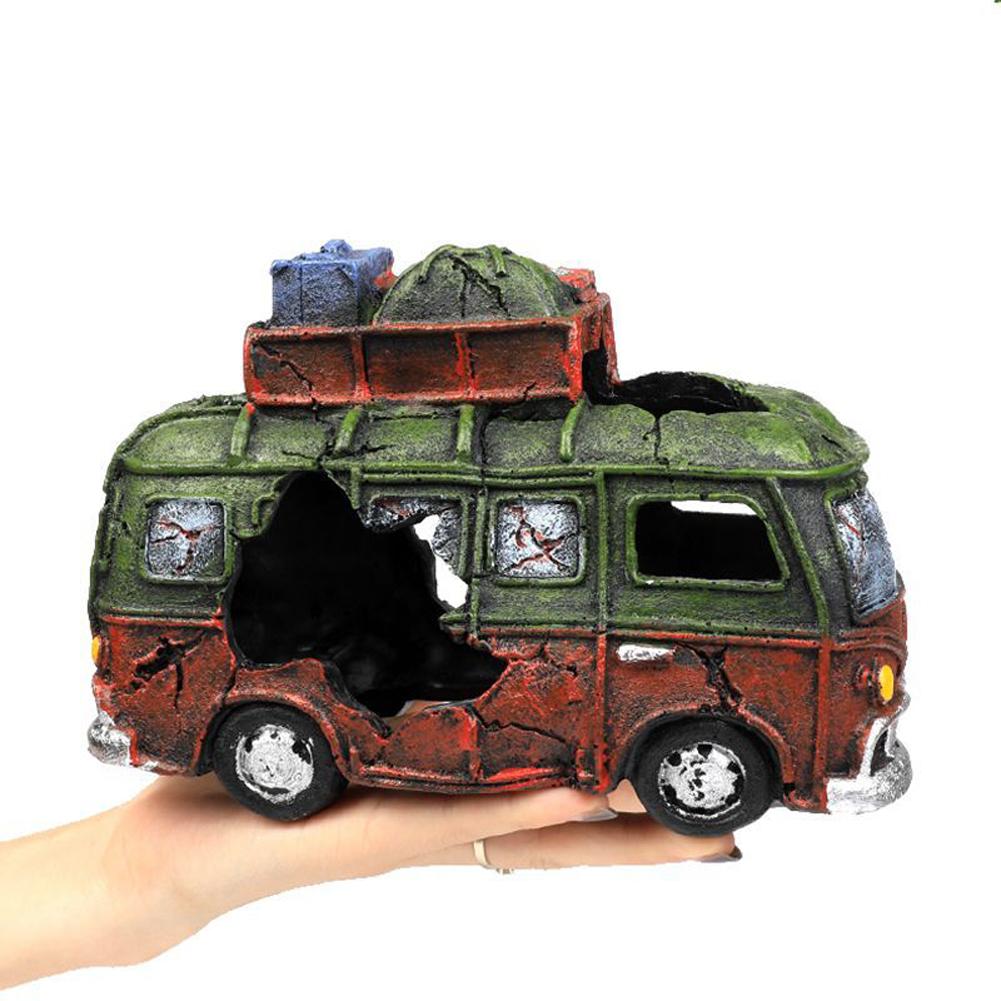 

Artificial Resin Bus Ornaments Hideout Caves Underwater World Layout Prop Aquarium Fish Tank Decorations Bus Ornaments#1
