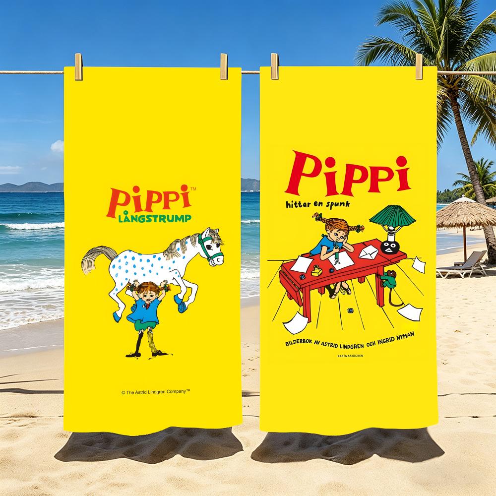 Cartoon Pippi Longstocking Towel Towel Soft Pool Gift For Travel Gym Shower Cool Camping Quick Dry Sports Large Beach Towel