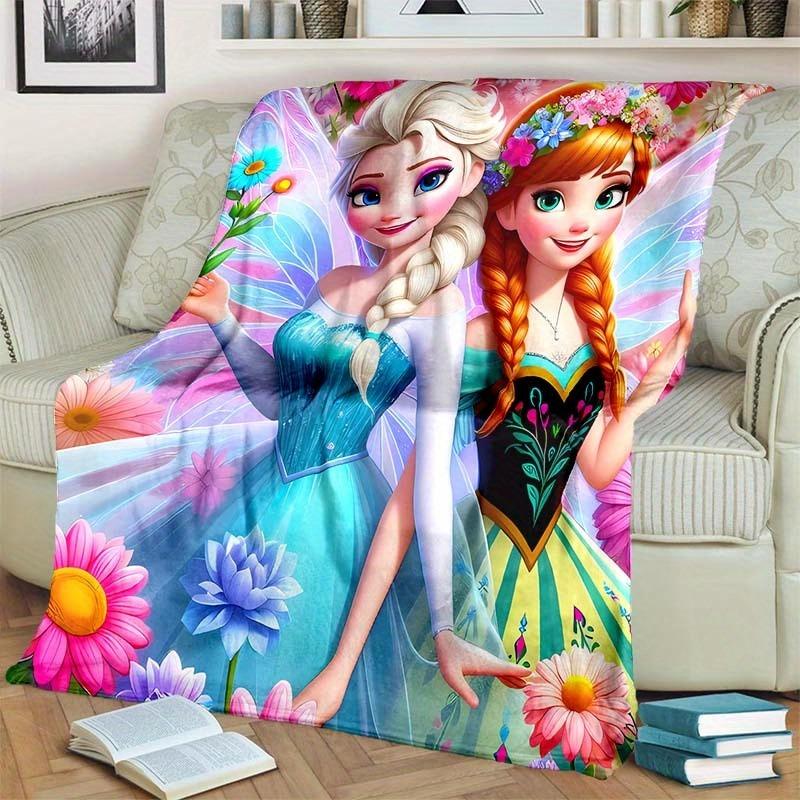 Disney Beautiful Disney Frozen Aina and Anna Cartoon Blanket Woven Fabric Lathe Sofa Picnic Christmas Halloween Birthday Gift