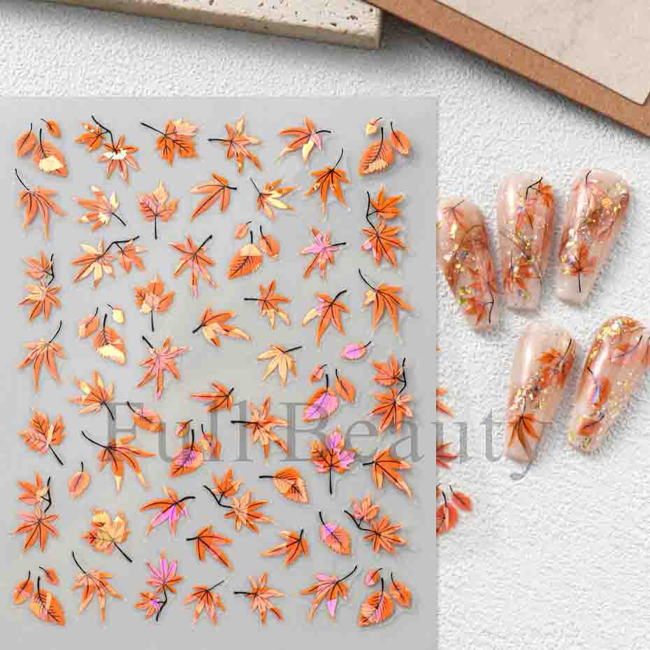 

Золота Срібна зірка 3D наклейки для нігтів Квіти Рослини Nail Art Наклейки Квіткові листя Весна Слайдери Манікюрний декор