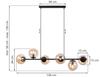 Siena Black Hanging Lamp 6-Flat Honey Lampshade E14