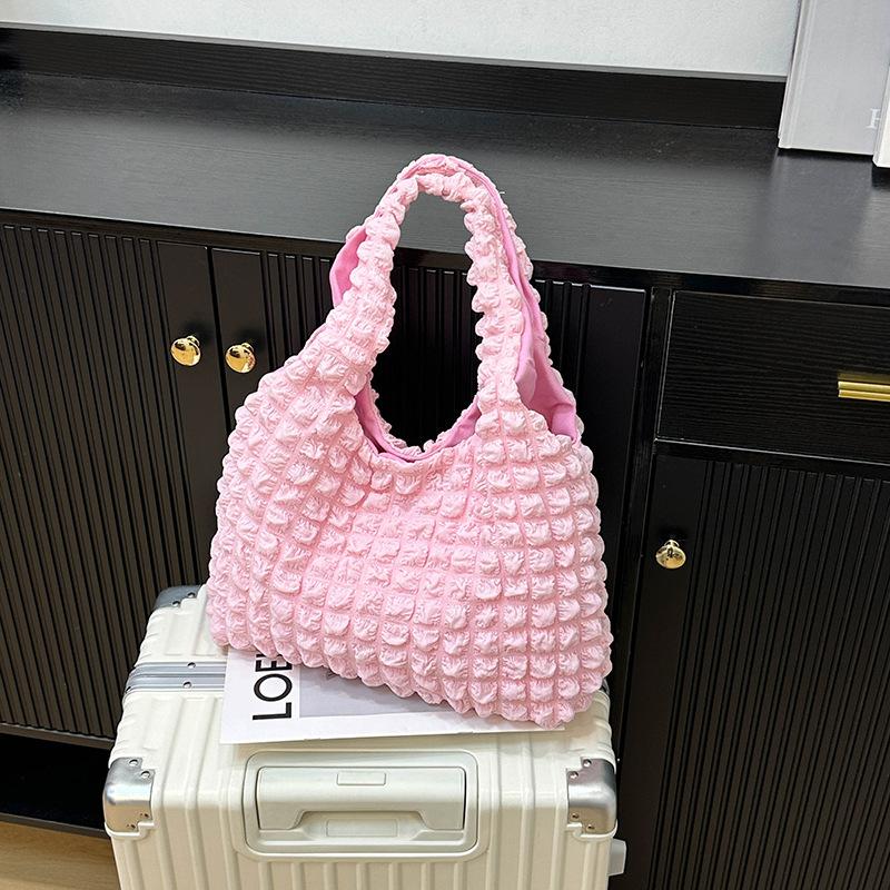 

Cloud pleated shoulder bag schoolgirl simple handbag shopping bag underarm tote bag bento bag