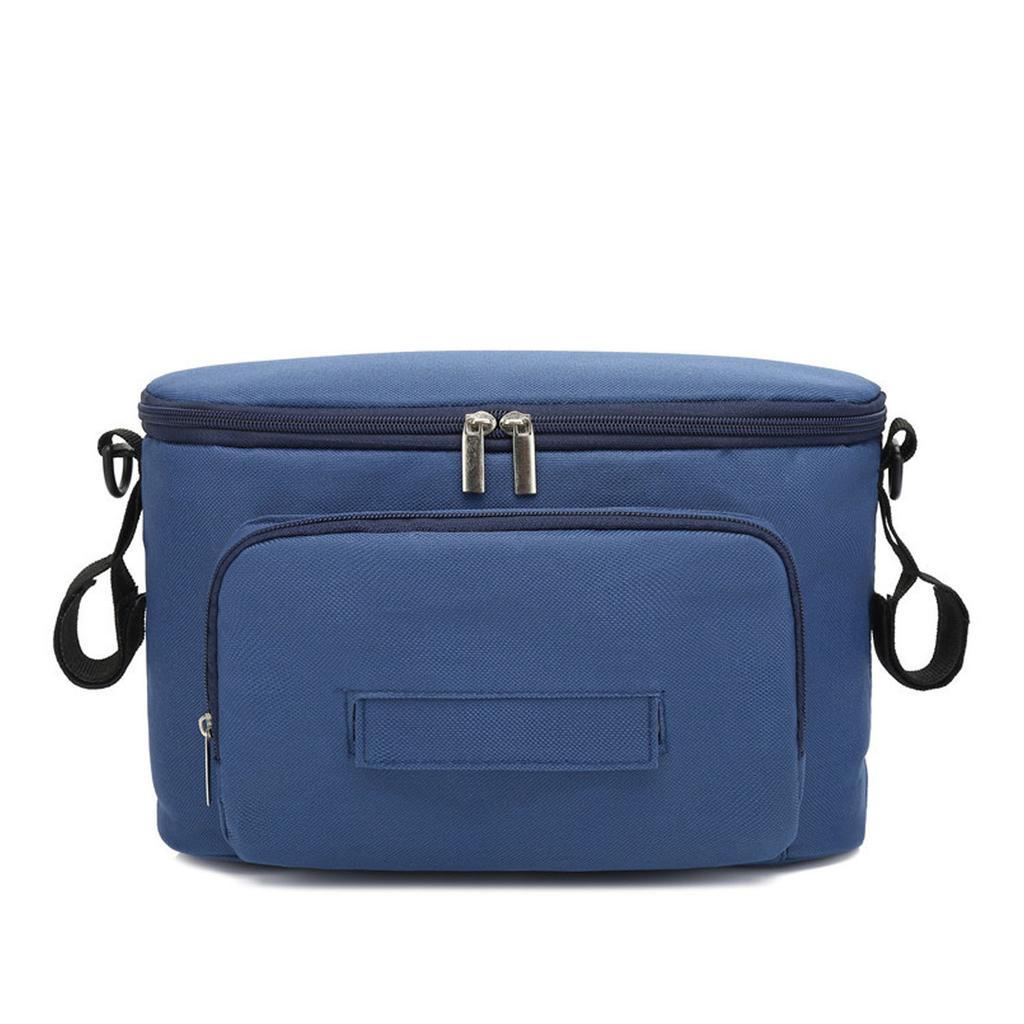 Baby Stroller Bag Organizer Bag Soild Color Mama Carriage Buggy Pram Cart Basket Hook Backpack Stroller Accessories Dark Blue